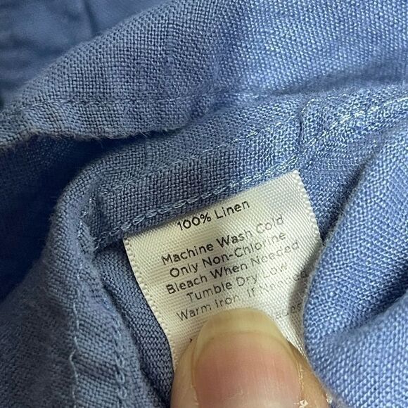 Talbots blue chambray denim‎ button front shirt top, size medium - Picture 8 of 13